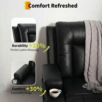 Garvee Oversized Power Lift Recliner Chair, Heat and Massage, PU Leather Electric Lift Recliner for Elderly, Seniors & Mobility, Wide Electric Massage Chair with Remote Control, Black