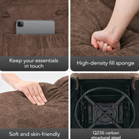 Garvee Rocking Recliner Chair, 360° Swivel Rocker Chair for Living Room, Upholstered Fabric Nursery Chair with Side Pockets for Small Spaces, q235 Steel Frame Lazy Boy Recliner Single Sofa, Brown