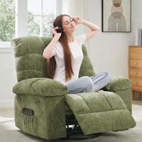 Garvee Rocking Recliner Chair, 360° Swivel Rocker Chair for Living Room, Upholstered Fabric Nursery Chair with Side Pockets for Small Spaces, q235 Steel Frame Lazy Boy Recliner Single Sofa, Green