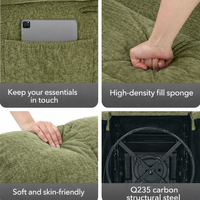 Garvee Rocking Recliner Chair, 360° Swivel Rocker Chair for Living Room, Upholstered Fabric Nursery Chair with Side Pockets for Small Spaces, q235 Steel Frame Lazy Boy Recliner Single Sofa, Green