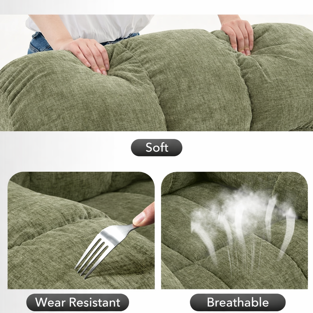 Garvee Rocking Recliner Chair, 360° Swivel Rocker Chair for Living Room, Upholstered Fabric Nursery Chair with Side Pockets for Small Spaces, q235 Steel Frame Lazy Boy Recliner Single Sofa, Green