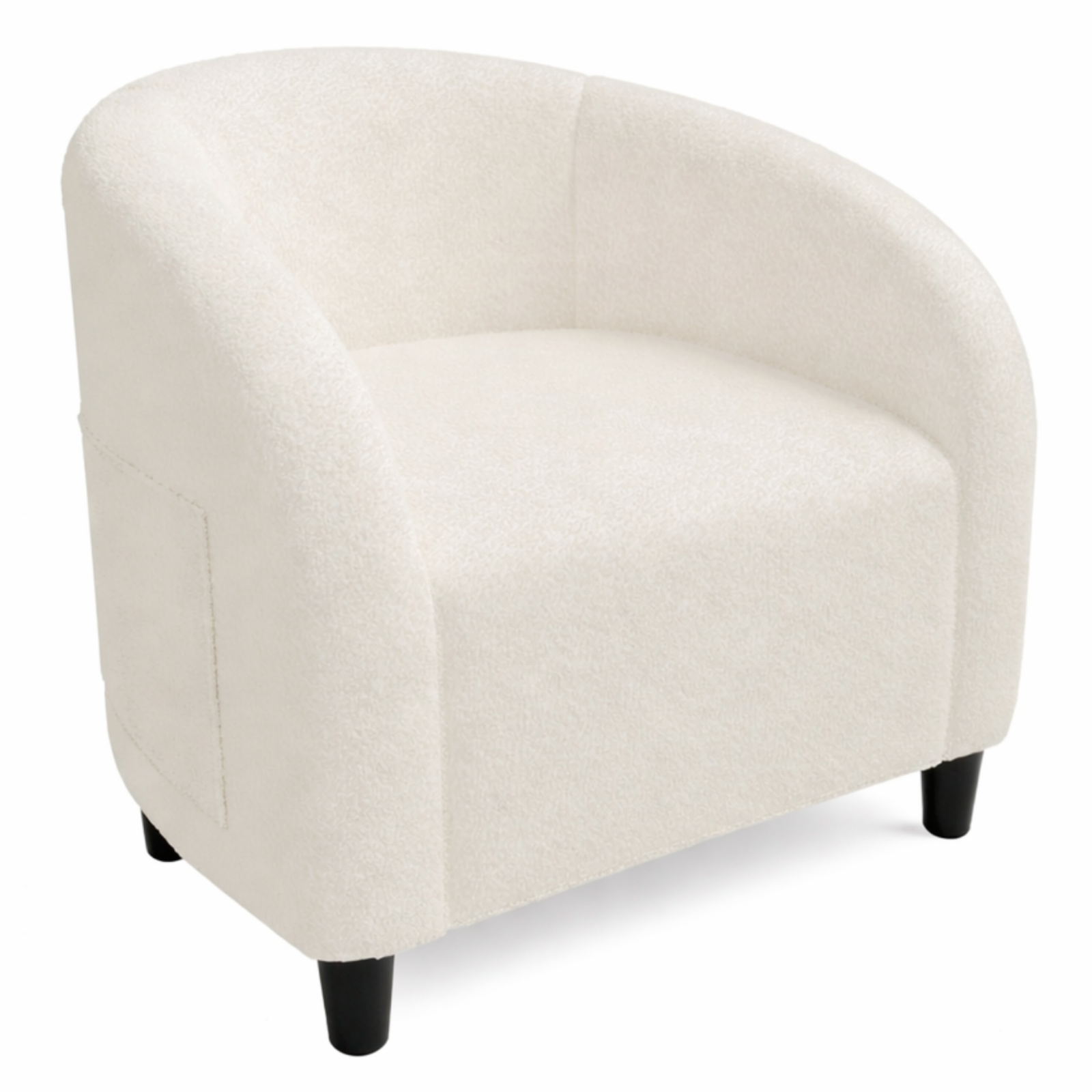 Garvee Accent Barrel Chair Boucle Club Chair with Sherpa Upholstery, Ergonomic Support, Durable Plastic Legs, Easy Assembly, for Living Room Bedroom, Beige