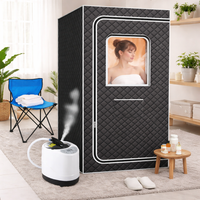 Garvee Portable Sauna Box for Home, Personal SPA Steam Sauna with 10 Min Fast Heating，Warm Sauna Tent with 3L/1200W Steamer, 9 Levels, Steam Sauna Tent with 600D, Easy Setup Foldable Sauna for Home Spa