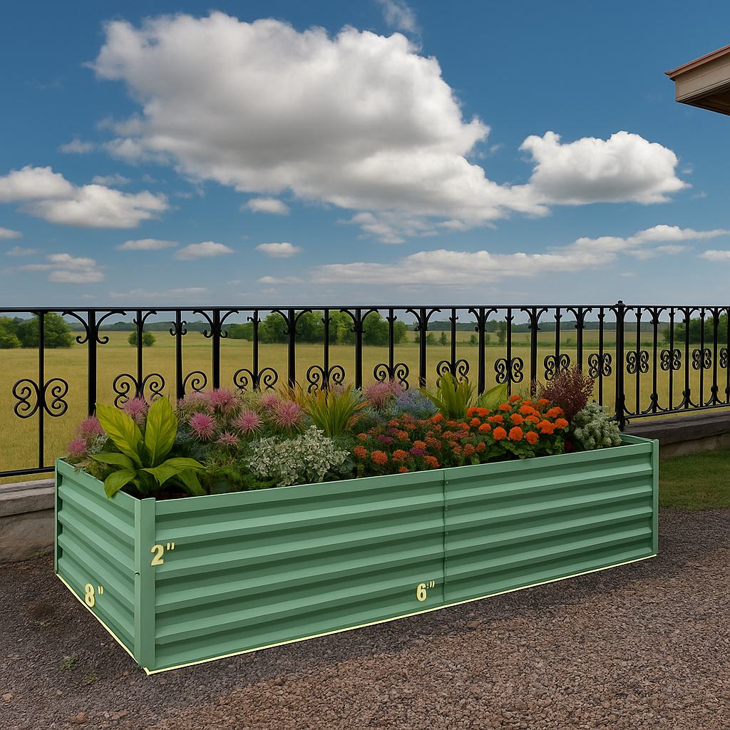 Garvee 6x3x2ft Galvanized Raised Garden Bed,Deep Root Planter Box for