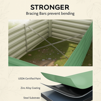 Garvee 6x3x2ft Galvanized Raised Garden Bed,Deep Root Planter Box for Vegetables,Flowers,Herbs-Large Metal Raised Garden Bed Kit Outdoor,Green