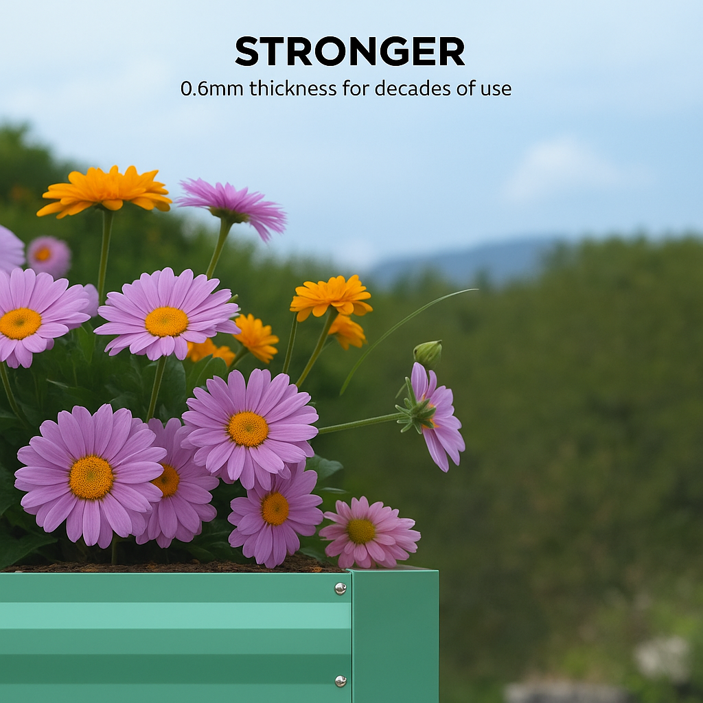 Garvee 6x3x2ft Galvanized Raised Garden Bed,Deep Root Planter Box for Vegetables,Flowers,Herbs-Large Metal Raised Garden Bed Kit Outdoor,Green