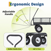 Garvee Versatile Outdoor Utility Cart - 800LBS Heavy-Duty, 10" All-Terrain Pneumatic Tires, Easy Maneuverable Lawn Cart with Removable Mesh Panels for Gardening & Landscaping, Grey
