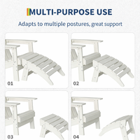 Garvee Folding Adirondack Ottoman Set of 2 - HDPE All-Weather Outdoor Footrests for Patio, Deck, Lawn, Poolside - Weather-Resistant, Durable - Compatible with Adirondack Chair - White, 2-Pack