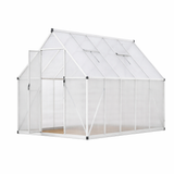 Garvee Heavy Duty Aluminum Polycarbonate Greenhouse Kit - 6x11 FT Large Walk-In Outdoor Garden Greenhouse with Roof Vent, Double Swing Doors, Quick Setup, Enhanced Ventilation - Silver
