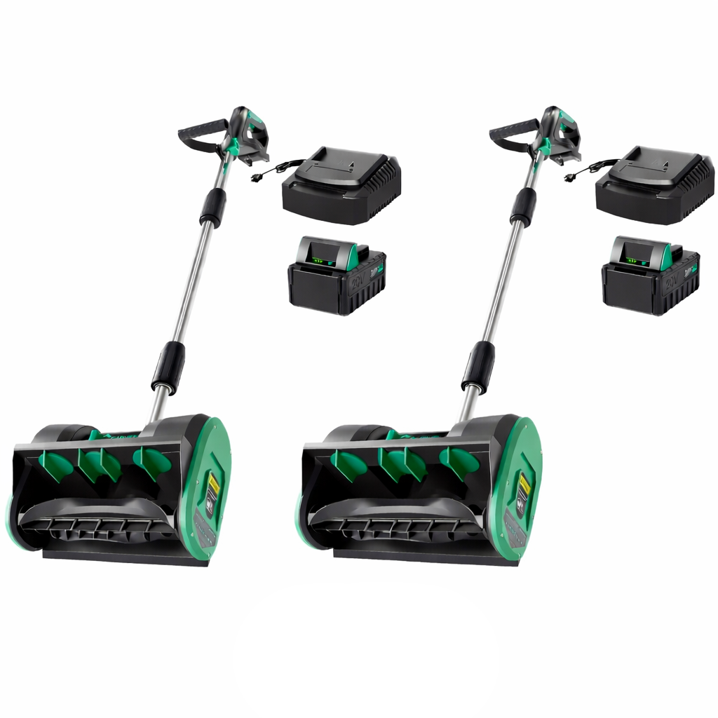 Garvee 2 Pack 12" Cordless Battery Powered Snow Blower - 20V Lightweight with Ergonomic Handle, Detachable Design for Steps and Decks
