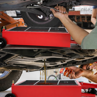 Garvee 20 Gallon Electric Oil Drain Pan with 110V Pump & 8 Ft Hose, Low Profile & T Folding Handle Oil Drain Cart for Truck, Cars, SUVs