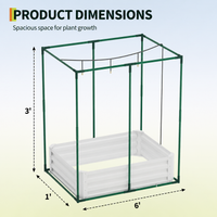 Garvee 6' x 3' x 1' Raised Garden Bed Kit with Shade Cloth & Drip Irrigation, 3-in-1 Galvanized Metal Planter Box with Insect Mesh Cover, Self-Watering Outdoor Garden Bed for Vegetables, Flowers & Herbs