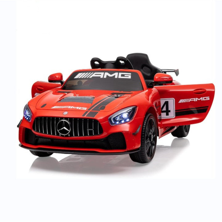 Ride on Car for Kids with Remote Contorl, 12V Licensed Benz AMG Electric Vehicles Battery Powered Sports Car,Sound System, LED Headlights,One Button Assemble Wheels for 3-8 Years Boys Girls