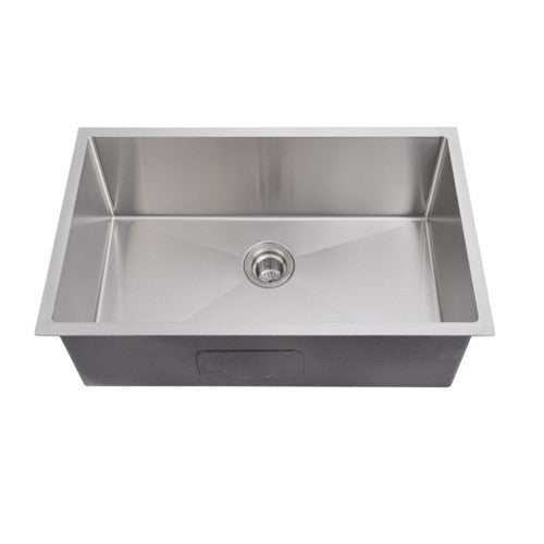 32 Inch Kitchen Sink for Single Bowl,Undermount Kitchen Sink Stainless Steel Sink 16 Gauge Kitchen Sinks with Accessories, Easy Drain and Low Noise 32" x19" x10" (Brushed Nickel)