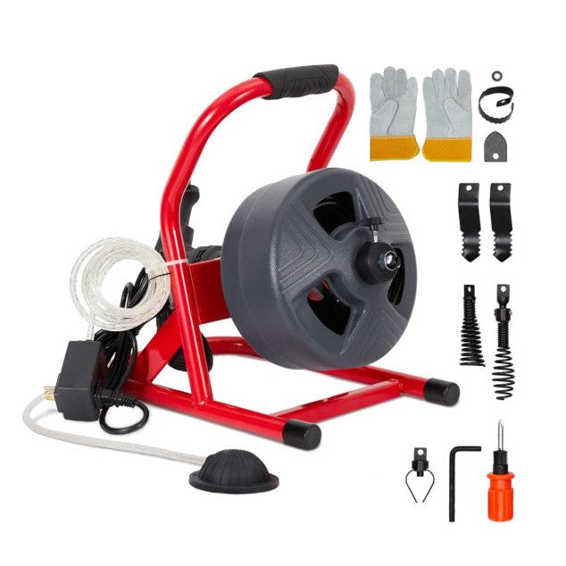 Garvee 50Ft x 5/16 Inch Drain Cleaner Machine, Electric Drain Auger Professional for 3/4 to 3 Inch Pipes