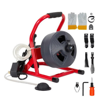 Garvee 50Ft x 5/16 Inch Drain Cleaner Machine, Electric Drain Auger Professional for 3/4 to 3 Inch Pipes