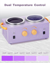 GARVEE Double Wax Pot Warmer Professional At Home Waxing Kit For All Hair Types Purple