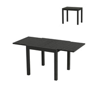 Garvee Aluminum Expandable Patio Table, Extendable Outdoor Dining Table Set for 4-6 with Aluminum Slat Tabletop for Backyard, Deck, Porch, Dark Grey