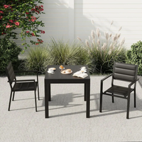 Garvee Aluminum Expandable Patio Table, Extendable Outdoor Dining Table Set for 4-6 with Aluminum Slat Tabletop for Backyard, Deck, Porch, Dark Grey