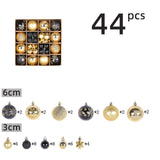 Garvee 44pcs Christmas Ball Ornaments Set Assorted Christmas Baubles Glitter Hanging Decoration for Xmas Tree Wreath Christmas Party R1-25 Black Gold - R1-25 Black Gold