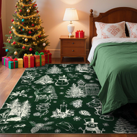 Garvee Christmas Rug Thin Washable Rug with Non Slip Rubber Backing, Low Pile Soft Indoor Carpet, Non Shedding Foldable Printed Floor Mats for Living Room Nursery Bedroom