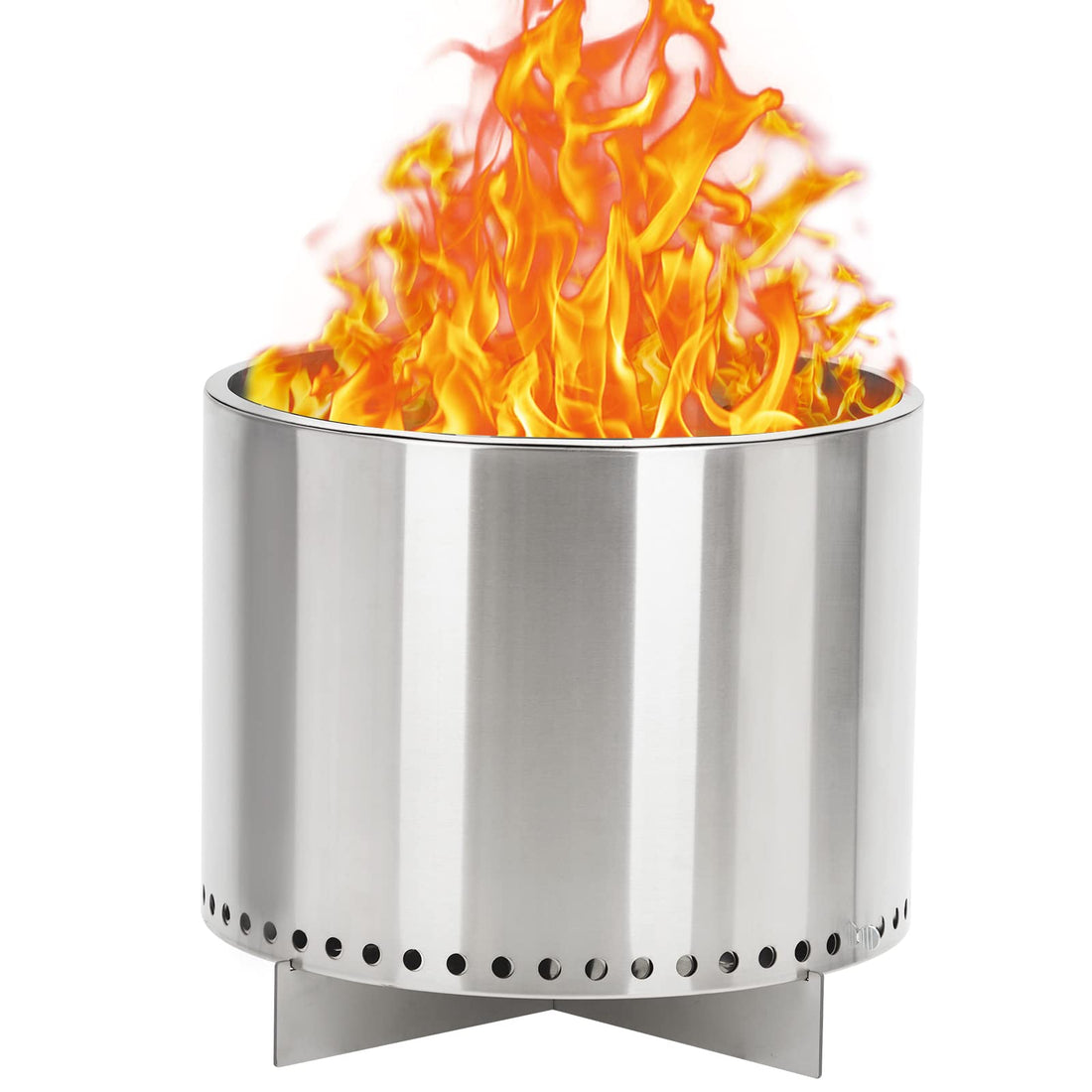16.5 Inch Smokeless Wood Burning Fire Pit, Stainless Steel