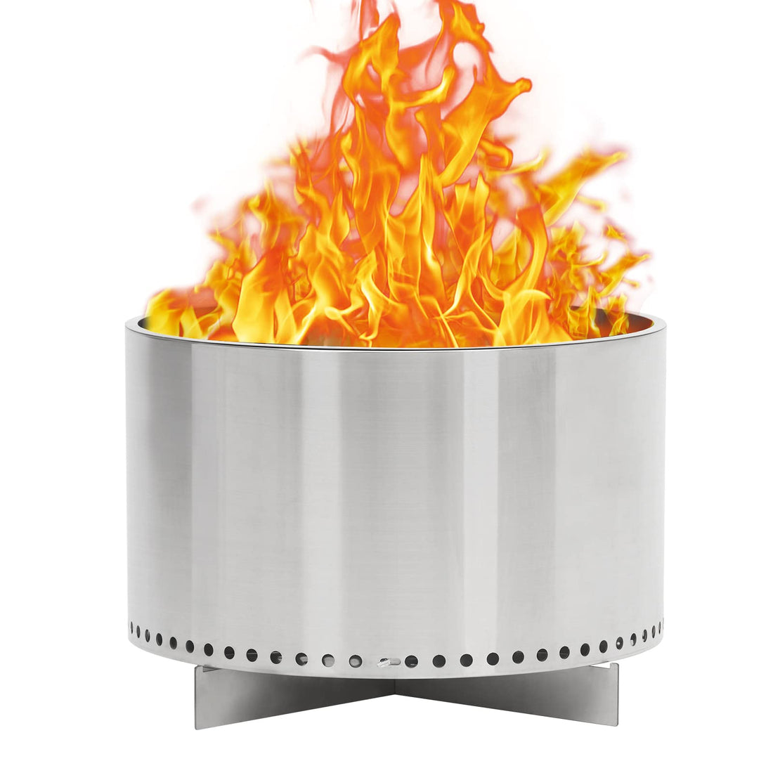 20.5 Inch Smokeless Fire Pit For Outdoor Wood Burning Without Handle Portable Stainless Steel Camping Stove