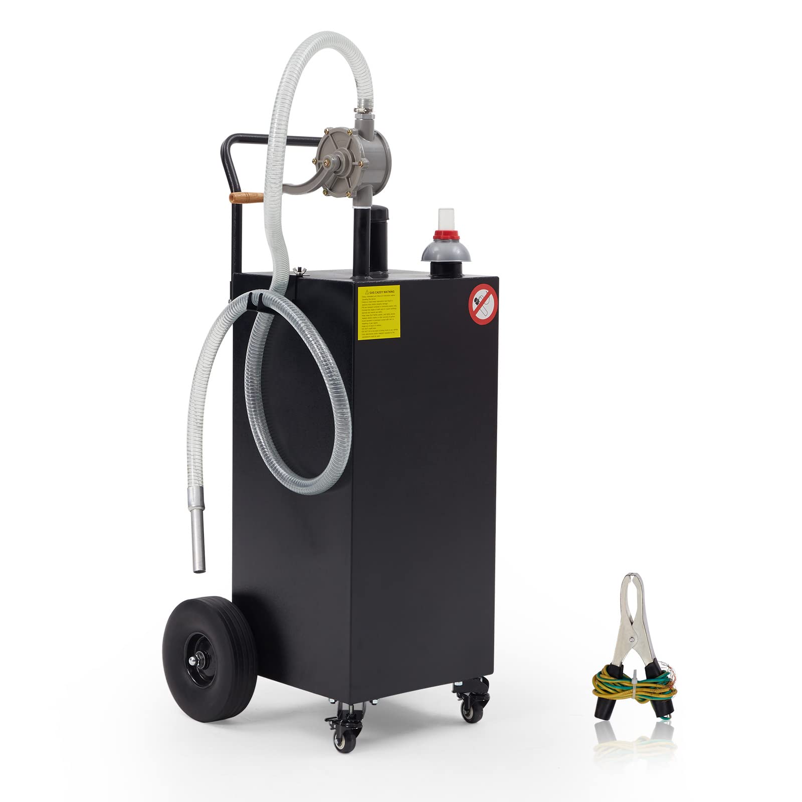 40 Gal Black Portable Gas Caddy with Pump for Fuel Storage