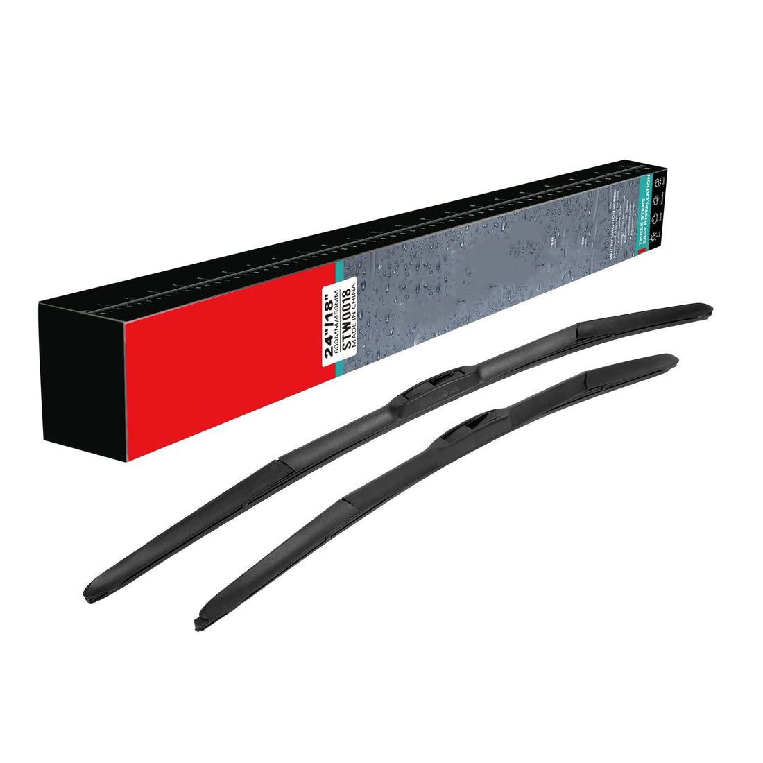 26" & 16" Premium Rubber Wiper Blades - Quiet & Durable