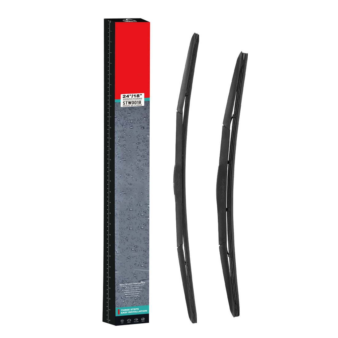 24" & 19" Premium Quiet Wiper Blades - OEM Quality, All-Season