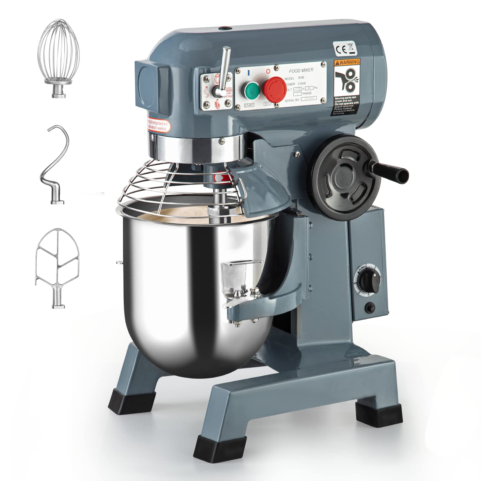 Commercial Stand Mixer, Stainless Steel Bowl & 3-Speed Control - GARVEE