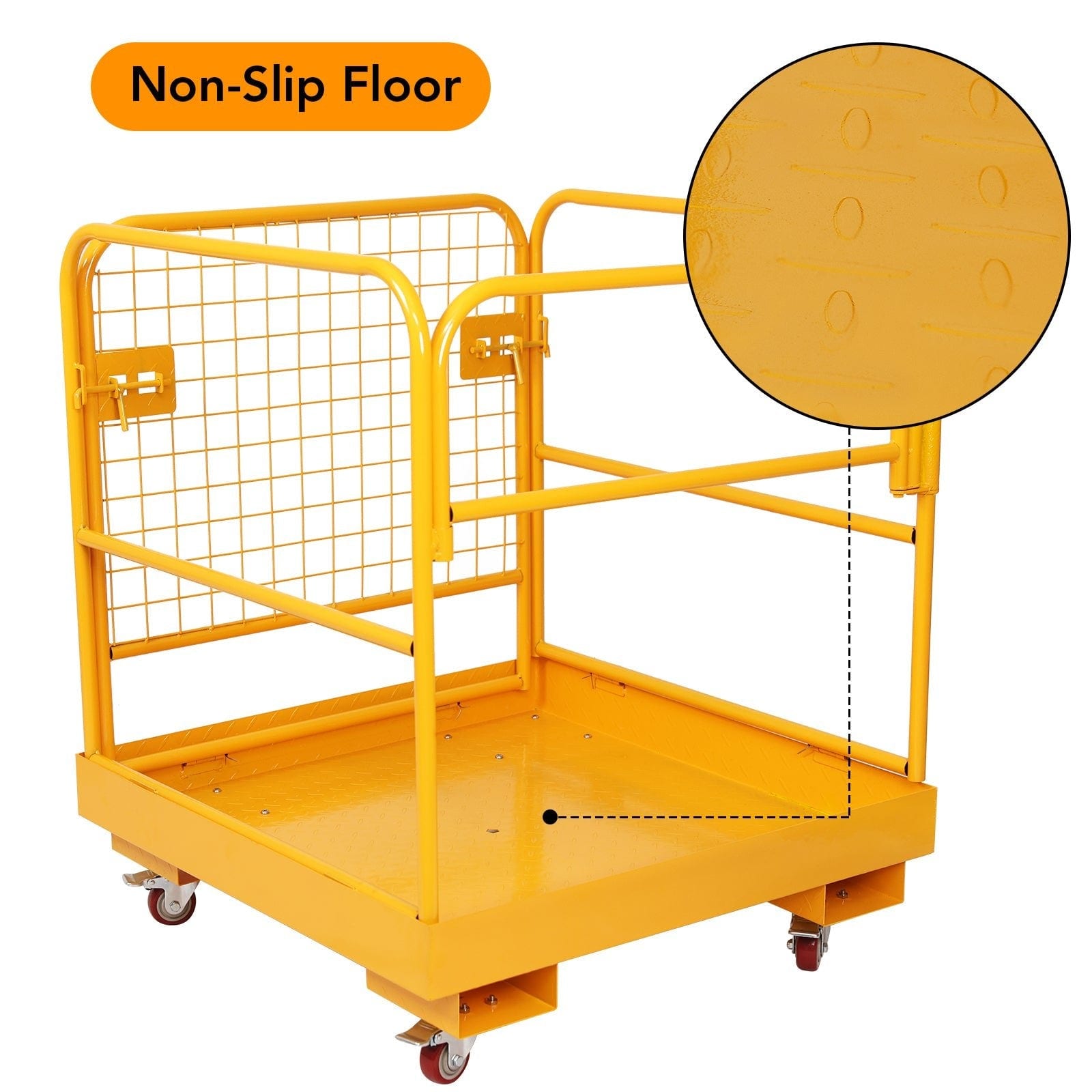 1150LBS Forklift Cage: Heavy Duty, Collapsible, With Wheels - GARVEE