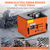 3000W 1.3 Inch Electric Bender, Cuts & Bends 0-180°