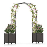 Garvee Metal Garden Arch Trellis, Black Wedding Arbor for Climbing Plants, Span 2.2 - Black