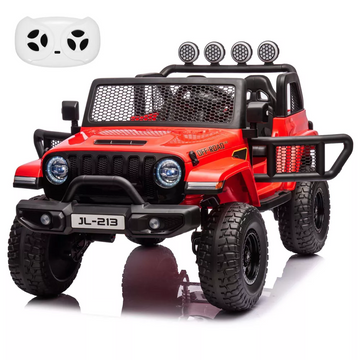 Garvee Ride - P Series: 24V 7AH Kids Ride on Truck Car 2 Seater Electric Vehicles for Toddles 2WD/4WD Switchable Battery Powered Cars with Remote Control, 4-Wheeler Suspension, LED Lights, MP3, Back Storage - Red
