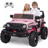 Garvee Ride - P Series: 24V Ride On Car 2 Seater For Kids Age 3+ , XL Electric Vehicles for Big Kids with 20" Wide Seat, 3 Speed, 2x200W Powerful Motor, Suspension, Bluetooth, Music,Power Wheels with Parent Control for Kids to Drive - Pink - pink