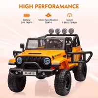 Garvee Ride - P Series: 24V 7AH Kids Ride on Truck Car 2 Seater Electric Vehicles for Toddles 2WD/4WD Switchable Battery Powered Cars with Remote Control, 4-Wheeler Suspension, LED Lights, MP3, Back Storage - Orange