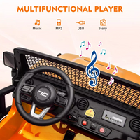 Garvee Ride - P Series: 24V 7AH Kids Ride on Truck Car 2 Seater Electric Vehicles for Toddles 2WD/4WD Switchable Battery Powered Cars with Remote Control, 4-Wheeler Suspension, LED Lights, MP3, Back Storage - Orange