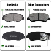 GARVEE Premium Disc Brake Pads 4 Pcs Rear Disc Brake Pads Compatible