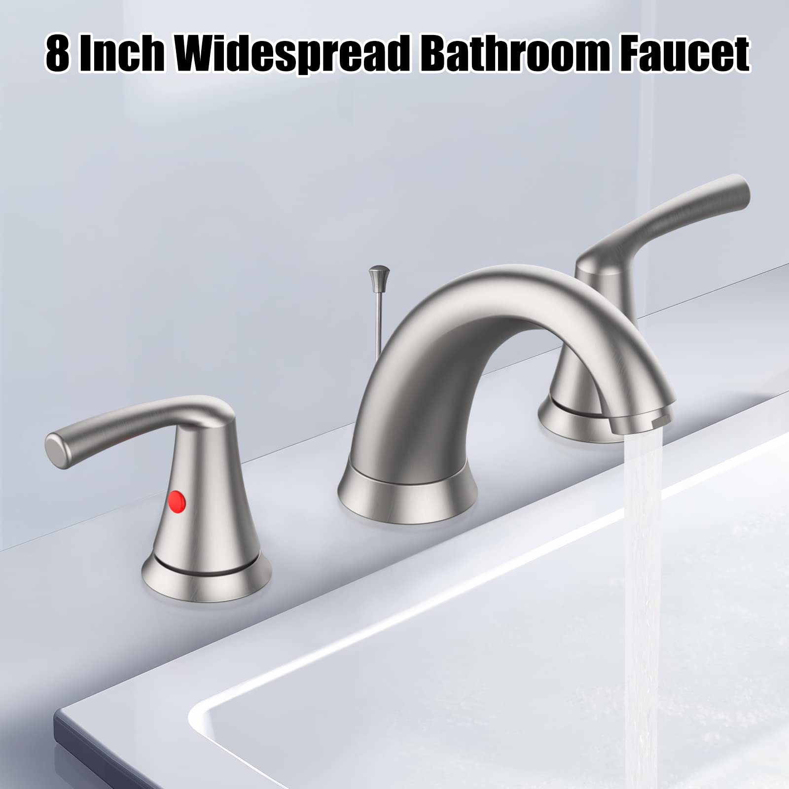 Bathroom Faucet 3 Hole 8 Inch Widespread Bathroom Faucet