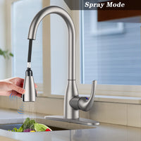 Touchless Pull Down Faucet, Double Sensor, 3 Hole, Nickel
