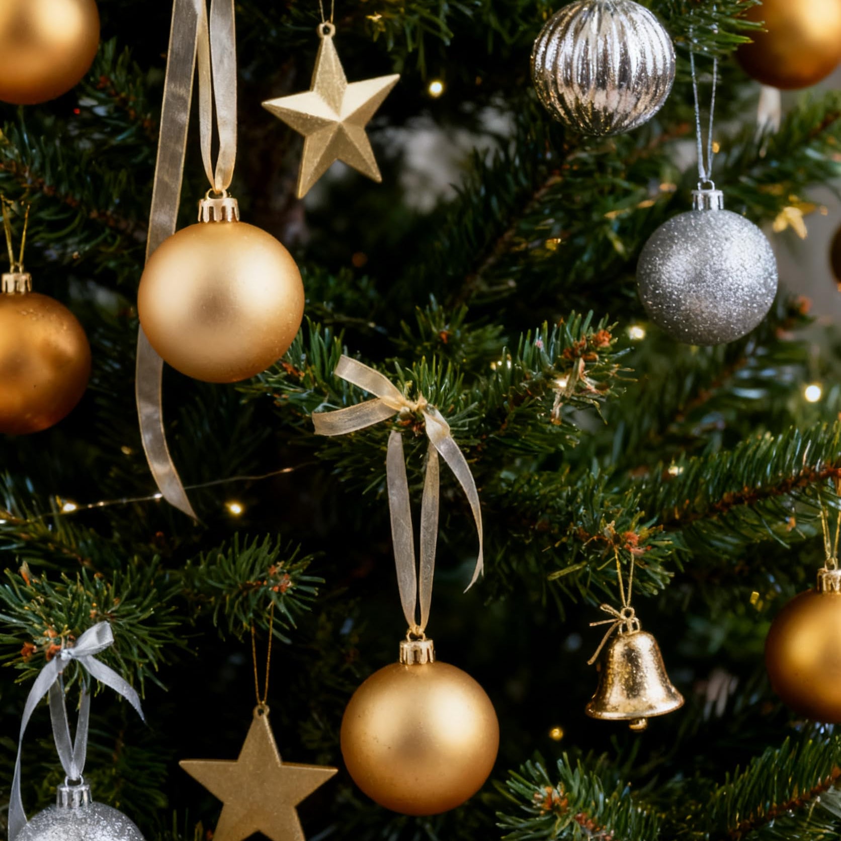 Garvee 34 PCS Shatterproof Christmas Ball Ornaments Set - Bulk Xmas Tree Decor for Holiday, Wedding & Mardi Gras Party, Gift Ready Hanging Decorations, Gold