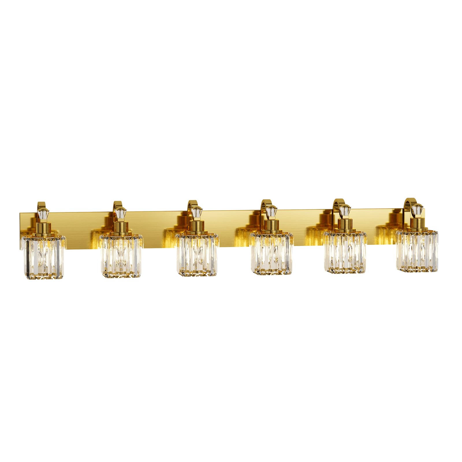 Garvee Modern Crystal Vanity Lights Gold Light Fixtures Over Mirror, Glass Crystal Lighting for Bathroom Shower