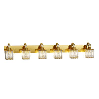 Garvee Modern Crystal Vanity Lights Gold Light Fixtures Over Mirror, Glass Crystal Lighting for Bathroom Shower