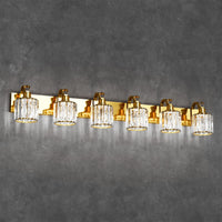 Garvee Modern Crystal Vanity Lights Gold Light Fixtures Over Mirror, Glass Crystal Lighting for Bathroom Shower