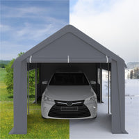13x20in Heavy Steel Carport Canopy, 4 Ventilated Roll-Up Doors