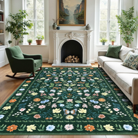 Garvee Washable Floral Rug Non Slip Living Room Rug, Area Rugs Vintage Distressed Soft Carpet for Bedroom, Dinning Room, Home Office