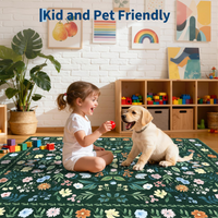 Garvee Washable Floral Rug Non Slip Living Room Rug, Area Rugs Vintage Distressed Soft Carpet for Bedroom, Dinning Room, Home Office