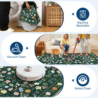 Garvee Washable Floral Rug Non Slip Living Room Rug, Area Rugs Vintage Distressed Soft Carpet for Bedroom, Dinning Room, Home Office