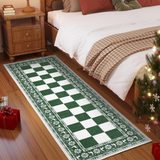Garvee Green 2x6 Runner Rug Washable Non Slip Checkered Soft Low Pile Christmas Rug for Kitchen Entryway Living Room Bedroom - Green